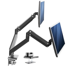 VIVO Premium Aluminum Heavy Duty Arms, Fits 2 Ultrawide Monitors up to 38 inches, Widescreen Dual Monitor Desk Mount with Instant Pneumatic Spring Height Adjustment VESA Stand, STAND-V102G2