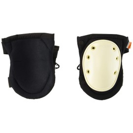 ALTA 50403 AltaFLEX Knee Protector Pad, Black Cordura Nylon Fabric, AltaLOK Fastening, Hard Cap, Long, White