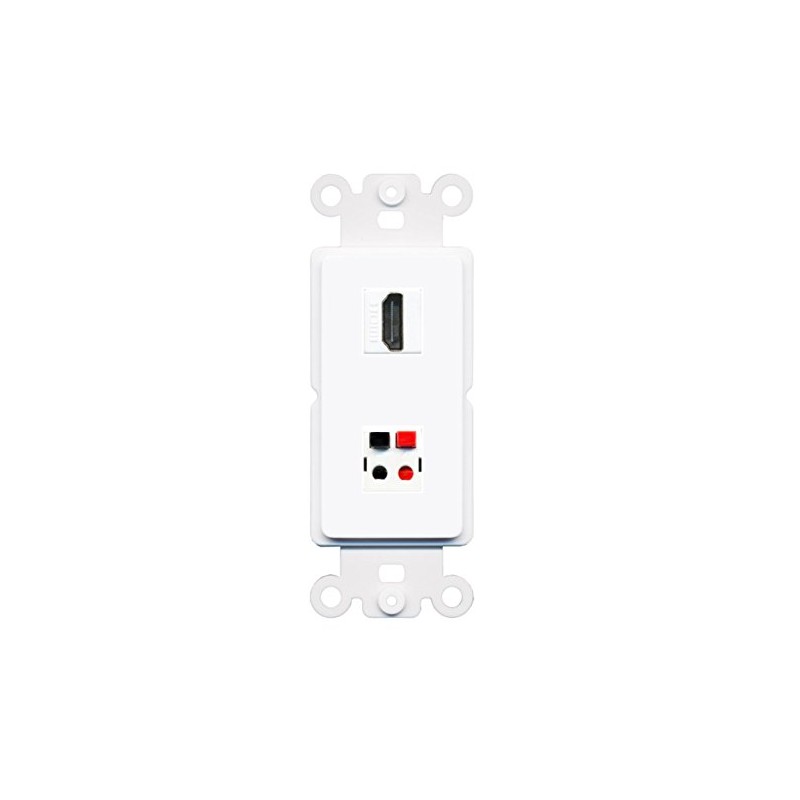 RiteAV - HDMI Speaker Port Wall Plate Decorative (Rocker) White