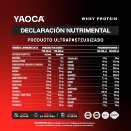 YAOCA, Whey protein, Proteína lista para beber  20gr de proteína  12 piezas  Sabor Chocolate  Sin azúcar  330 ml cu.                                  