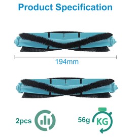 LOOHAOC Accessory Set for Conga 7490 Immortal Home X-Treme/8290 Immortal Ultra Power/Home X-Treme, 1 Main Brush, 2 Filters, 4 Mops, 4 Side Brushes