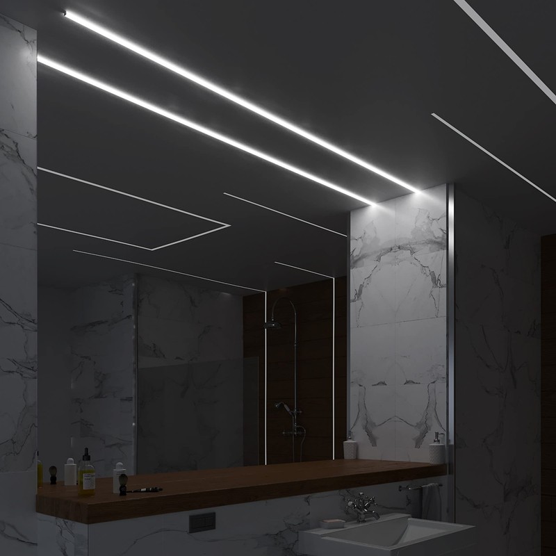 LED Profile in Silver P4-3 100 cm without Cover for