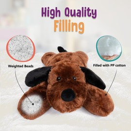 Cuddle Buds 3lbs Weighted Dog Stuffed Animal for Sensory Needs, 20'' Plush Dog, Weighted Stuffed Animals for Adults, Soft Plushie Toy
