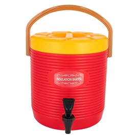 Stainless Steel Insulated Beverage Dispenser, 3.43Gal/13L Hot and Cold Drink Dispenser with Faucet, Thermal Drink Container for Tea, Coffee, Milk, Juice, Party, Catering, Outdoor Use (Red, 13L)