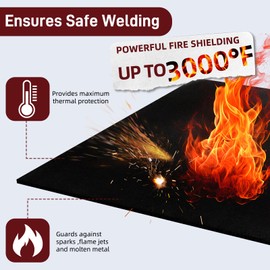 2 Pack 20" X 20" Fireproof Welding Blanket & Pad, 5mm Thickened Heat Resistant Carbon Felt Cloth, Flame Retardant Fabric for Stove Wick, Heat Shield Mat for Soldering, Firepit