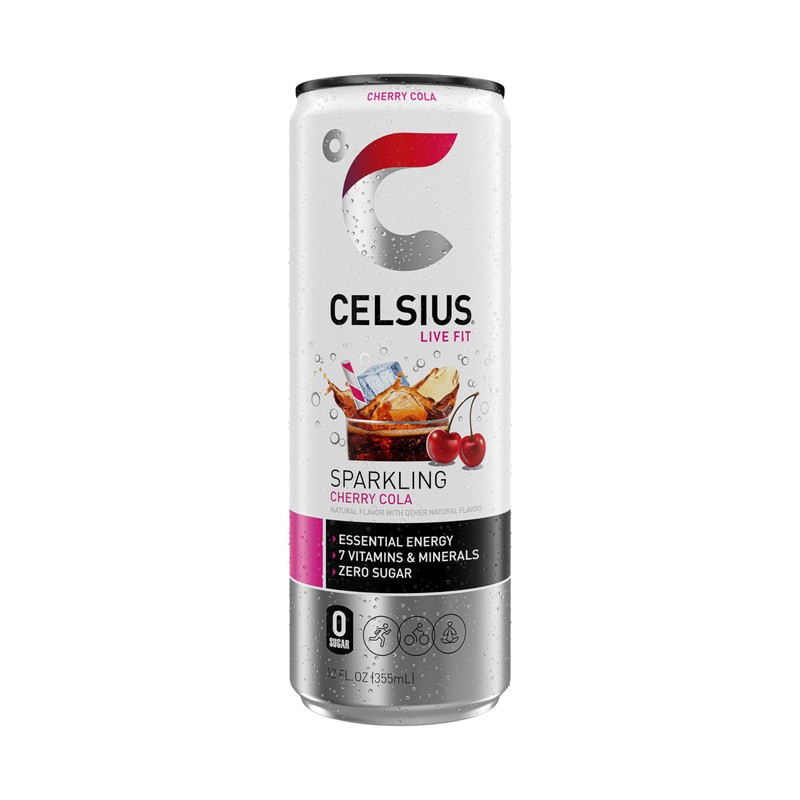 CELSIUS Sparkling Cherry Cola, Sugar Free Energy Drink, 12 Fl
