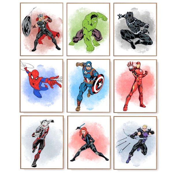 Superhero Wall Poster - For Superhero Fans - 8 x