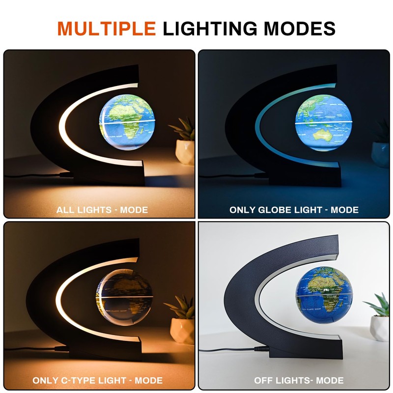 COCOSY LED Globe C Shape Floating Globe 8.5cm Magnetic Floating