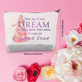 TSOTMO Fairy Tale Makeup Bag Movie Merchandise Gift Beauty Princess Zipper Pouch Gift for Princess Fans (once Dream)
