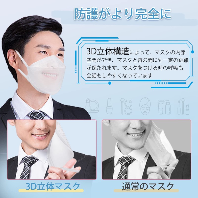 立体 マスク 大きめ22.5cm/やや大きめ21cm 不織布 個包装 30枚入 3D 大人用 【耳が痛くならない】 brodioマスク