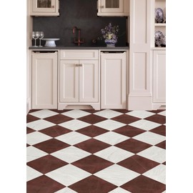 FloorPops x Chris Loves Julia Bonneville Oxblood Peel and Stick Floor Tiles, FP6333