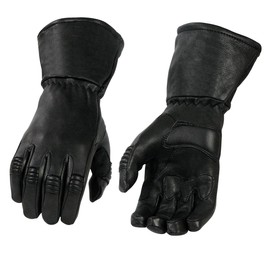 Milwaukee Leather Men's Leather Gauntlet Lined Motorcycle Hand Gloves - Large
