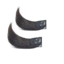 HIYE Hair Extensions Hairpiece 100% Human Hair Partial Wig, Point Wig, Extra Hair, Side Plush, Volume Up, One Touch, Whole Cover (3.9 inches (10 cm) Natural Black