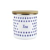 Purely Home Indigo Polka Dots Spots Tea Canister - White