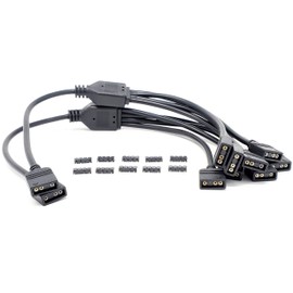 Micro Connectors Addressable RGB 1 to 4 Splitter Cable - 50cm/ 2 Pack, Model: F04-04ARGB50-2P