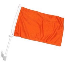 MWS (2 Pack Solid Orange 2ply Car Window Vehicle 12x18 12"x18" Flag