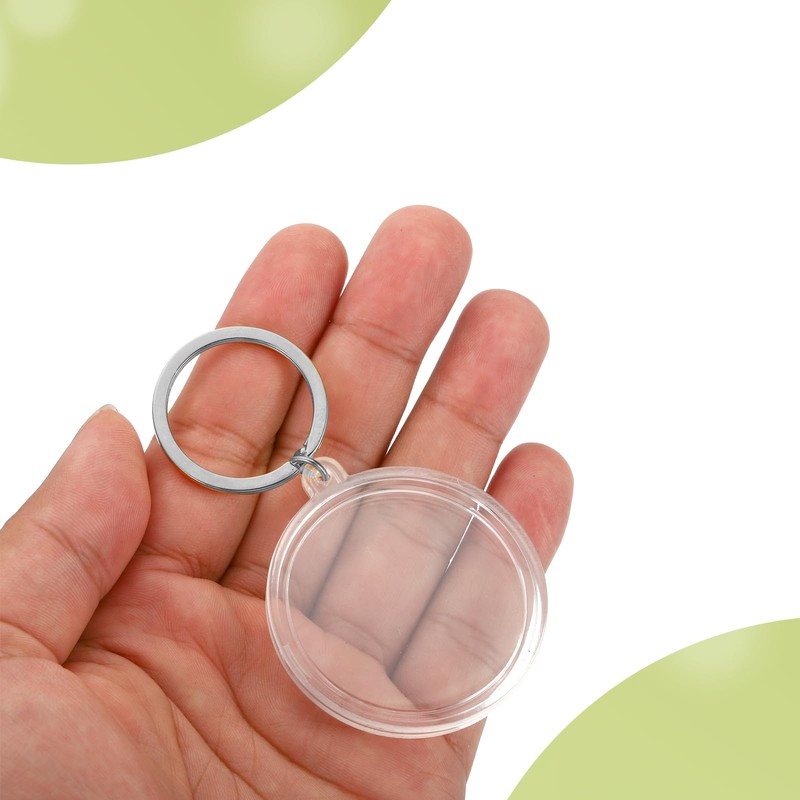 PATIKIL 2PCS Plastic Coin Holder Keychain Round Coin Case Keyring
