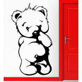 Wall Stickers Vinyl Decal Shy Teddy Bear Decor for Kids Children (z2338i)