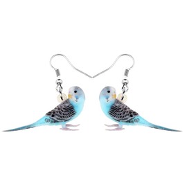 NEWEI Cute Cockatiel Parrot Earrings Dangle for Women Acrylic Bird Jewelry Charms, Acrylic, No Gemstone