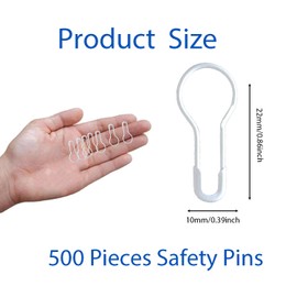 Transun Moo 500Pcs White Safety Pins 0.8" Metal Bulb Pins Gourd Pin Clothing Tag Pins Calabash Pin for DIY Craft, Home Accessories