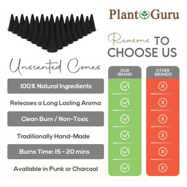 50 Unscented Charcoal Incense Cones 1" TOPFLOW - 100% Natural Blanks - Great for DIY Aromatherapy Incense Making, Burner and Holder