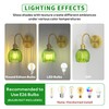 Phaosio Vintage Tulip Green Glass Shade Hardwired Wall Sconce –