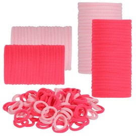 Classicseali 200pcs Pink Hair Ties,Girls Hair Elastics,Rose Pinks Gradient Color Series, Reusable, Soft Elastic Spandex Girl Hairs Tie, Hairs Tie for Girls for Any Hairstyle