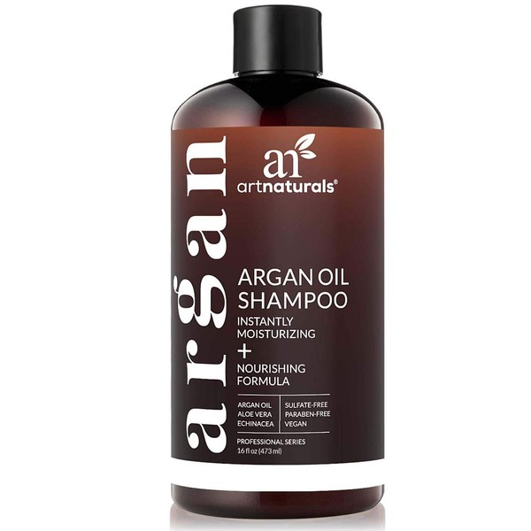 artnaturals Moroccan Argan Oil Shampoo - (16 Fl Oz / 473ml) - Moisturizing, Volumizing Sulfate Free Shampoo for Women, Men and Teens - Used for Colored and All Hair Types, Anti-Aging Hair Care