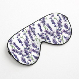 jajoaier Eye Mask,Watercolor Lavender Twigs Bunches Sleep Mask with Adjustable Strap Lightweight Silk Eye Mask Night Blindfold for Women Boys Girls Work Travel Air Rest Nap