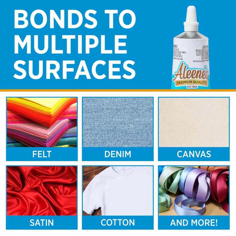 Aleene's Super Fabric Glue, Platinum Bond Adhesive, Super-Strong, Ultra Flexible,
