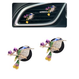 ORIESSE Hummingbird Air Vent Clips Car Fresheners,2pcs Bling Cute Bird Diffuser for Car Decor,Blue Accessories for Women
