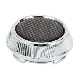 Partuto 1 Pc Universal Wheel Center Caps Hub Caps Rim Center Caps Plastic Silver Tone OD: 64mm/2.52" with Bronze Tone Black Carbon Fiber Pattern Sticker