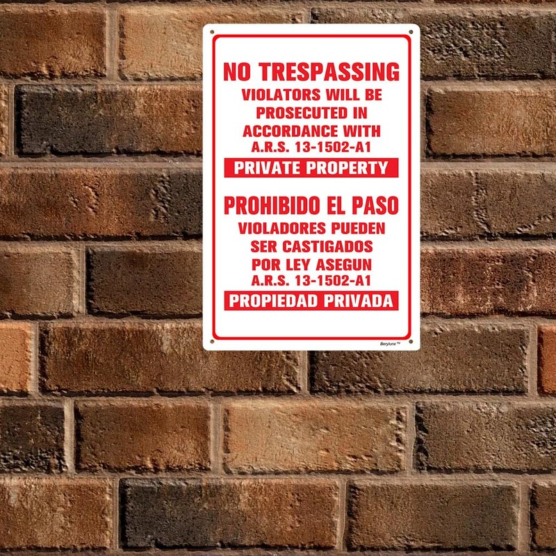 Berylunx 3 Pack 12" x 16" No Trespassing Violators Will