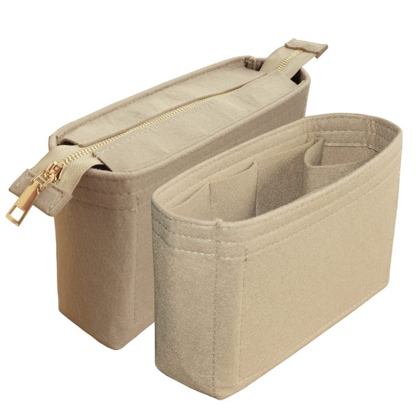 TTdayup Felt Tote Bag organizer with Zipper Small Purse Organizer
