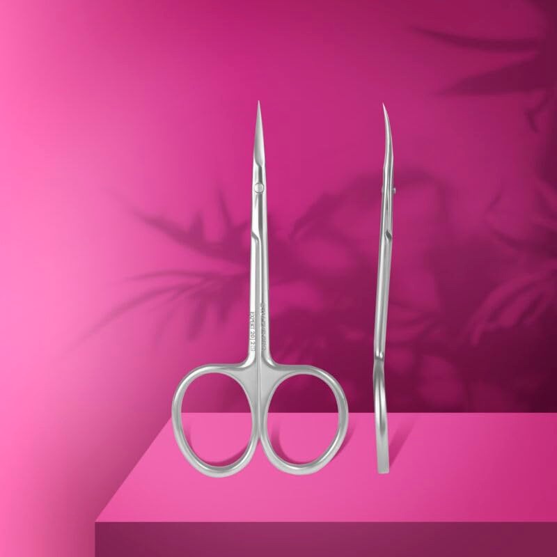 STALEKS PRO Expert SE-20/2 Cuticle Scissors Curved Handle Ergonomic Rings