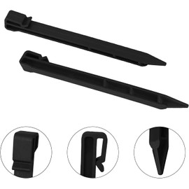 WUHNGD Plastic Ground Anchoring Stakes, 20 Pack, 9.7 Inch, Black for Garden Edging, Terrace Board, Tent, Weed Film