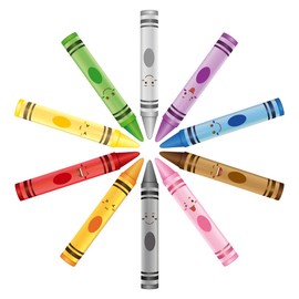 Crayon Wall Decals 10 Color Sticker for School Classroom Art Room Decoration