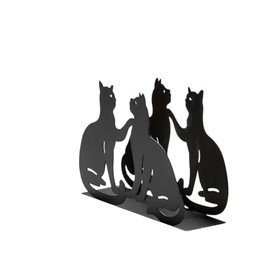 Cat Napkin Holder – Artistic Matte Black Napkin Stand for Kitchen & Dining Table, Metal Cat Decor Tissue Holder for Countertop or Café