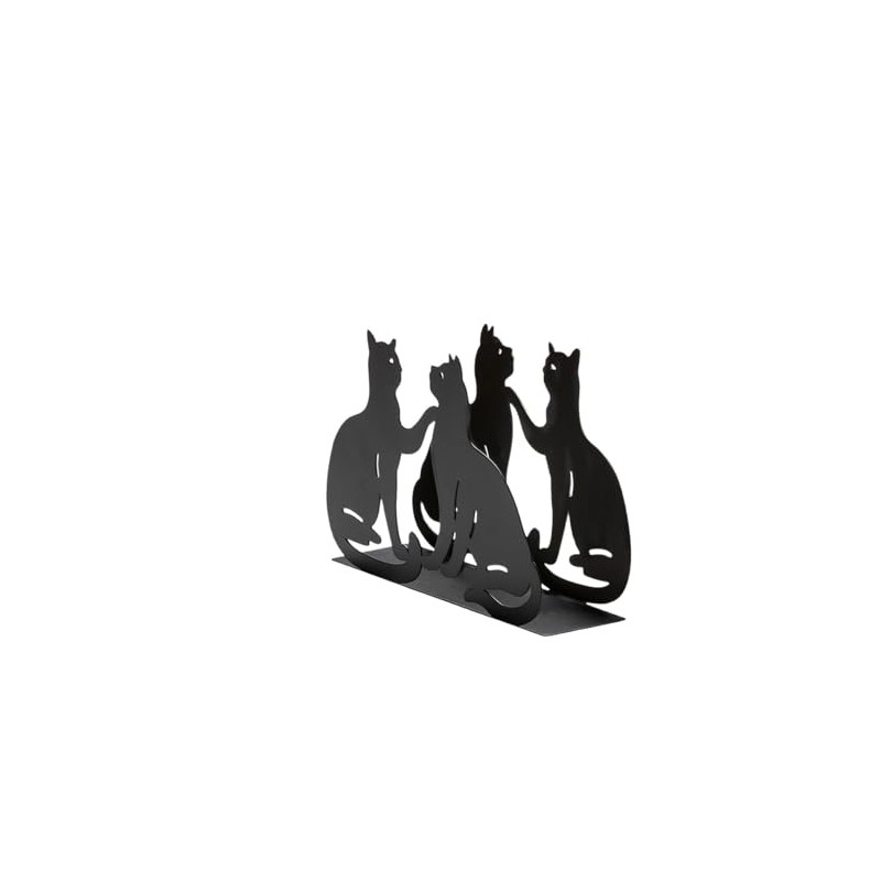 Cat Napkin Holder – Artistic Matte Black Napkin Stand for