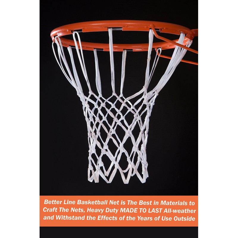 BETTERLINE 2-Pack Heavy Duty Basketball Nets | Premium Quality All-Weather
