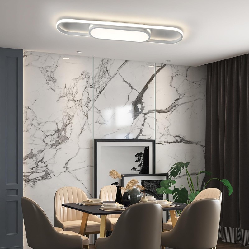 Qcyuui Modern LED Ceiling Light,Dimmable Linear Ceiling Lamp,31.5in Kitchen Lighting