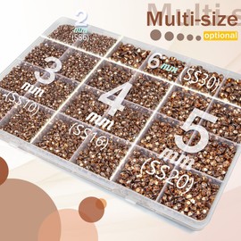 qiipii Copper Resin Rhinestones w B7000 Jewelry Glue for Bedazzling Crafting 2mm 3mm 4mm 5mm 6mm Brown Flatback Jelly Stones Diamonds Gems Charms for Nails Face Eyes Makeup Tumblers Decor Crafts Shoes