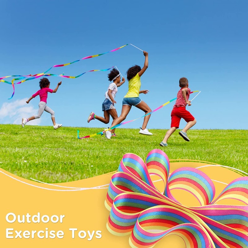 HiUnicorn 50PCS Rainbow Dance Ribbons Party Favors for Kids Circus