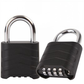 SEPOX 2PCS Large Combination Padlock, Outdoor Combo Lock 2.2" 55mm Heavy Duty Weatherproof, Ressetable 4 Digital, Security Aluminum Body, Uncuttable Shackle, for Warehouse, Home, School, Gate, Garden