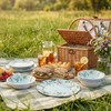 Yinshine 12-Piece Melamine Dinnerware Set, Green & White