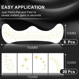 BelleVive 25 Different Glitter Freckle Face Tattoos, Glitter Freckles, Gold Glitter Makeup Speckles for the Face, Radiant, Sparkling Makeup Patches, Gold