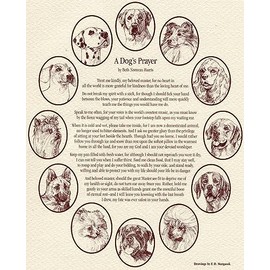 A Dog's Prayer 9 inch by 11.5 inch Laminated Sign