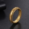 Flongo Elastic Chunky Ring Unisex: Gold Silver Stainless Steel Ring