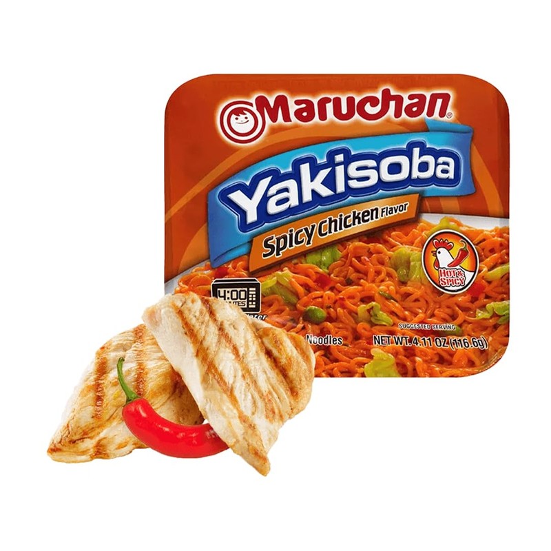 Maruchan Yakisoba Spicy Chicken Flavor, 4.11 Oz, Pack of 8,