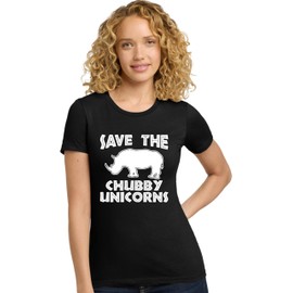Large Black Women Save The Chubby Unicorns Funny Rhino Deluxe Soft T-Shirt